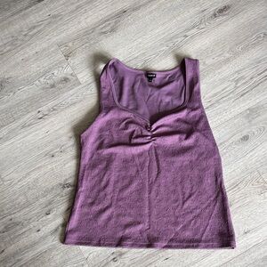 torrid Lavender Textured Tank with Front Gather